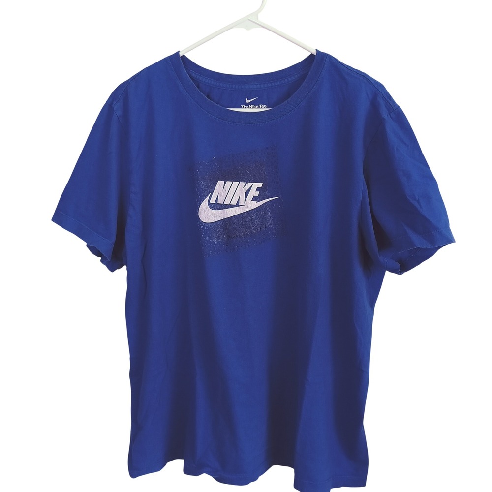 Nike Graphic Tee Mens XL Blue Excellent Short Sleeve Crew Neck Logo Shirt